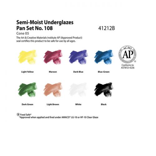 AMACO Watercolors for Ceramics - Set #108