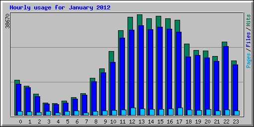 Hourly usage for January 2012