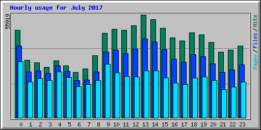 Hourly usage for July 2017
